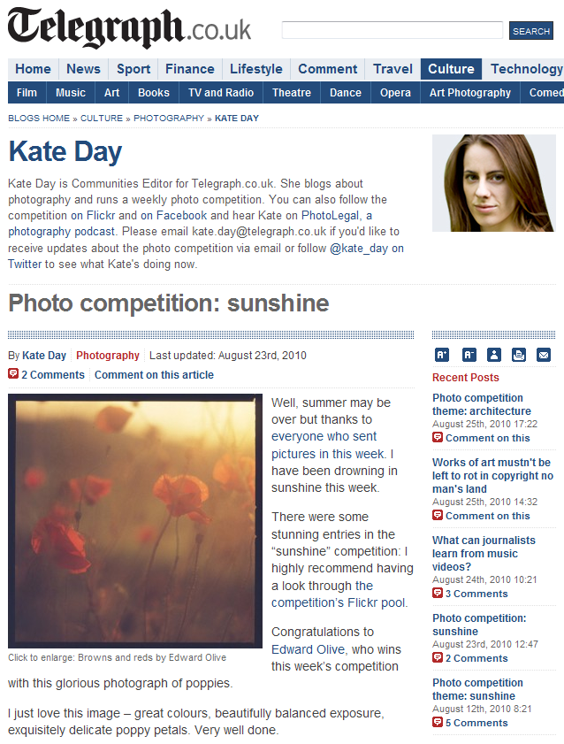 Photo competition sunshine – Telegraph Blogs